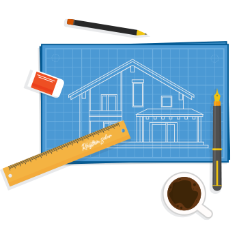 Blueprint architectural drafting image