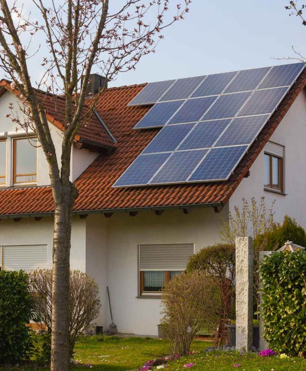 cropped cabin with solar roof